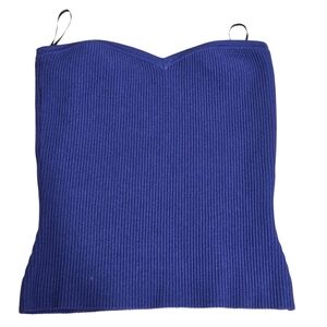 Aritzia Babaton Strapless Blue Ribbed Top Size S